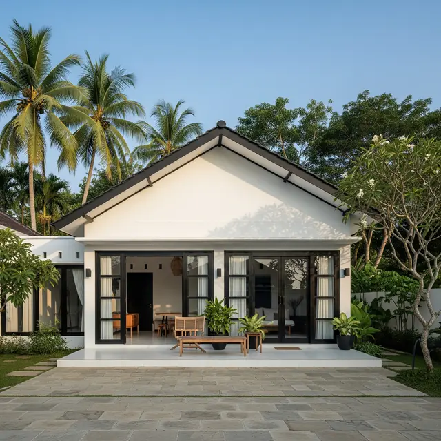 9 Contoh Fasad Rumah Minimalis Satu Lantai Atap Pelana Miring, Modern dan Fungsional