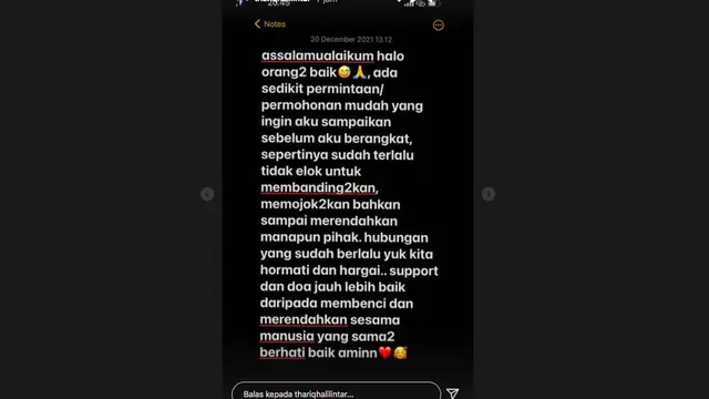 Thariq Halilintar Mohon kepada Warganet untuk Tidak Bandingkan Fuji dan Chandrika Chika (instagram.com/thariqhalilintar))