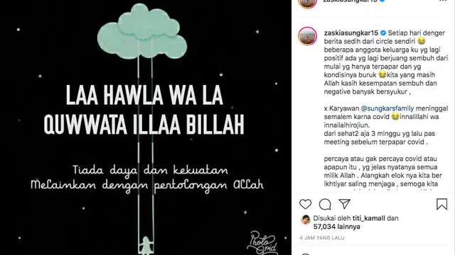 Mantan Karyawannya Meninggal Karena Covid-19, Zaskia Sungkar Sampaikan Pesan Ini untuk Masyarakat