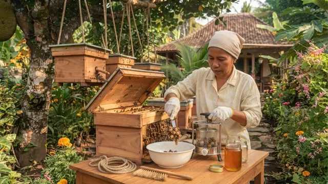 Cara Ternak Lebah Klanceng di Halaman Rumah, Panen Madu Tanpa Sengat