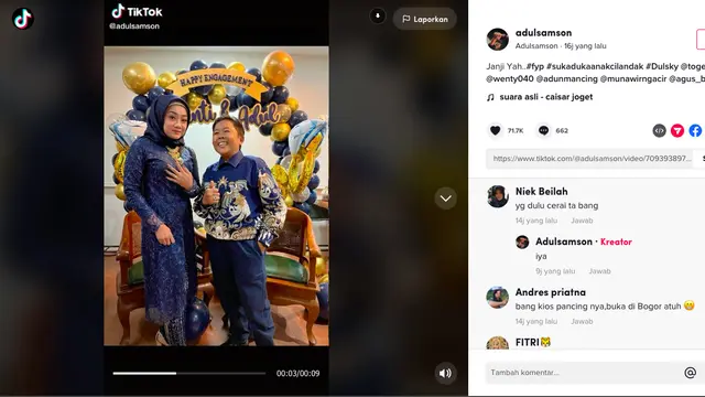 Komedian Adul Lamar Sang Kekasih, Benarkan Sudah Cerai dari Istri Sebelumnya