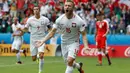 Ekspresi pemain Polandia, Jakub Blaszczykowski, setelah mencetak gol ke gawang Swiss pada babak 16 besar Piala Eropa 2016 di Stade Geoffroy-Guichard, Saint-Etienne, (25/6/2016). (Reuters/Yves Herman)