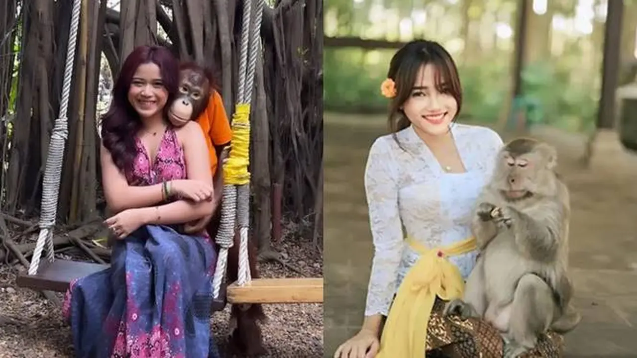 Potret 7 Seleb Waktu Foto Bareng Monyet, Ada yang Lucu Banget