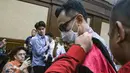 Suap terhadap Muhammad Arif Nuryanta diduga diterima bersama-sama dengan Panitera Muda Perdata PN Jakarta Utara Wahyu Gunawan, beserta tiga hakim yang menyidangkan kasus tersebut, yakni Djuyamto, Ali Muhtarom, dan Agam Syarief Baharudin. (merdeka.com/Arie Basuki)