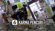 Kejadian konyol terjadi pada pencuri toko satu ini. Bukannya mendapatkan barang yang ia inginkan malah ditangkap polisi.