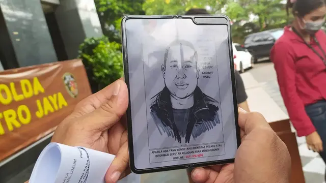 Polisi merilis sketsa wajah pelaku penembakan bos pelayaran di Kelapa Gading, Jakarta Utara. (Istimewa)