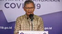 Juru Bicara Pemerintah untuk Penanganan COVID-19 Achmad Yurianto saat konferensi pers Corona di Graha BNPB, Jakarta, Jumat (19/6/2020). (Dok Badan Nasional Penanggulangan Bencana/BNPB)