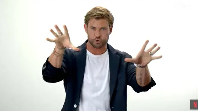 Chris Hemsworth akan hadir di gelaran Tudum, di Brasil pada 18 Juni 2023. (Foto: YouTube/Netflix Indonesia)