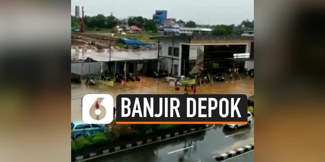 VIDEO: Banjir Melanda Jalan Margonda Depok