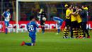 Terekam jelas perbedaan ekspresi penggawa Borussia Dortmund dengan Hoffenheim.