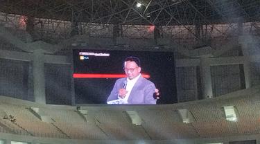 Gubernur DKI Jakarta, Anies Baswedan di Jakarta International Stadium (JIS) (Liputan6.com/Winda Nelfira)