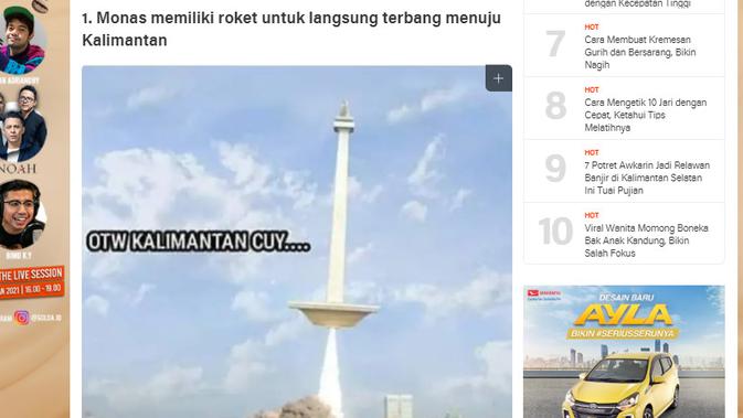 Cek Fakta Liputan6.com menelusuri Klaim foto monas melarikan diri takut dicat