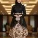 Gamis Batik Brokat dengan Kombinasi Sifon/Gemini AI.