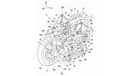 Honda patenkan desain suspensi motor roda tiga. (Visordown)