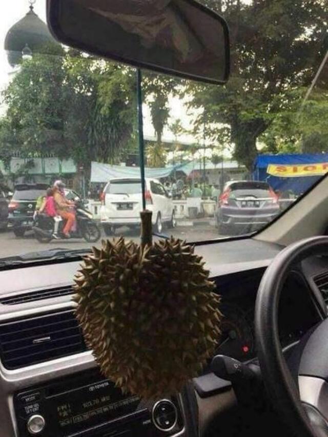 6 Potret Kocak Gantungan di Mobil Ini Nyeleneh Banget