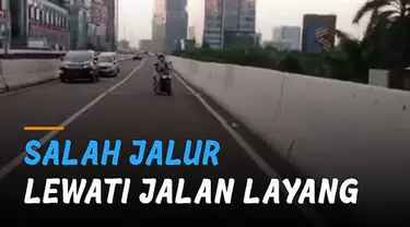 Beredar video perempuan kendarai motor salah jalur melintasi Jalan Layang Non Tol Casablanca, Jakarta Selatan.