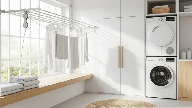 Model Ruang Cuci dengan Jemuran Gantung Minimalis