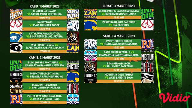 Jadwal Live Streaming IBL Seri 4 2023 di Vidio Pekan Ini