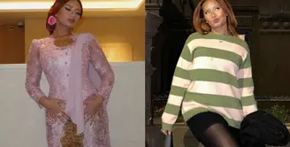 Lihat di sini beberapa potret gaya kontras Zahwa Massaid pakai kebaya dan outfit kasual.