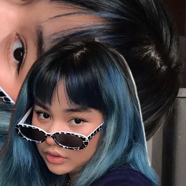 Potret Terbaru Davina Shafa Dengan Rambut Biru. (Sumber: Instagram/mimashafa)