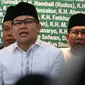 Ketum PKB Muhaimin Iskandar (Cak Imin) mengikuti Haul Para Pejuang NU di halaman gedung PBNU, Jakarta, Rabu (10/4/2019). Kegiatan tersebut digelar untuk menghormati jasa-jasa para pejuang NU yang telah meninggal ataupun masih hidup. (Liputan6.com/Johan Tallo)