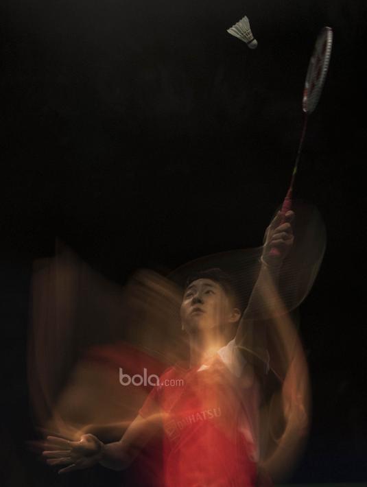 Tunggal putri Jepang, Sayaka Sato, menjadi juara Indonesia Open usai mengalahkan tunggal Korsel, Sung Ji-hyun di JCC, Jakarta, Minggu (19/6/2017). Sayaka Sato menang dengan skor 21-13, 17-21, dan 21-14. (Bola.com/Vitalis Yogi Trisna)