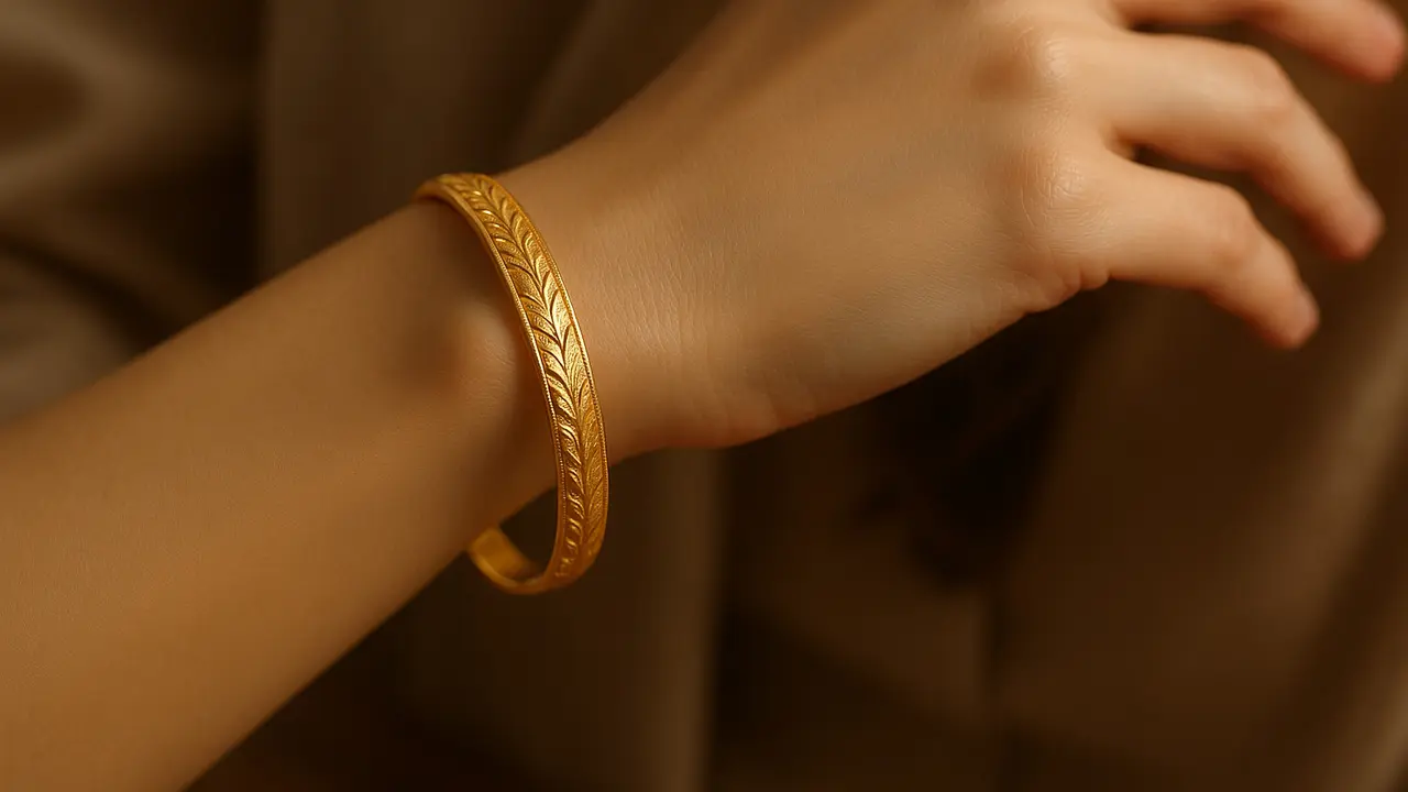 Model Gelang Emas Elegan 2 Gram Motif Daun