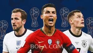 Ilustrasi bintang Piala Dunia 2026, Harry Kane, Cristiano Ronaldo, Florian Wirtz. (Bola.com/AFP/Gemini)