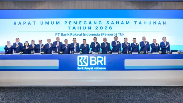 Rapat Umum Pemegang Saham Tahunan (RUPST) Tahun 2026 PT Bank Rakyat Indonesia (Persero) Tbk atau BBRI di Menara BRILiaN Jakarta, Jumat (10/4/2026). (Dok BRI)