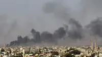 Suasana Kota Benghazi, Libya yang dilanda bentrokan bersenjata. (Reuters/Esam Omran Al-Fetori)