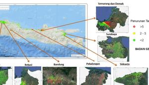 Badan Geologi mencatat sejumlah kota besar di Pulau Jawa mengalami penurunan muka tanah lebih dari lima sentimeter per tahun. (Dok Badan Geologi)