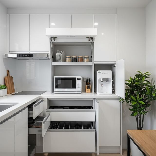 Dapur 2x2 Meter Rumah Type 36 dengan Konsep Japandi dan Hidden Storage