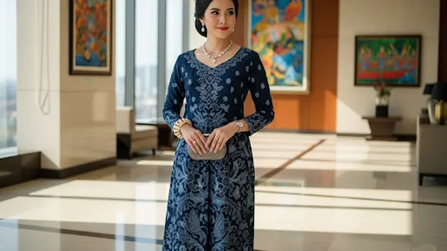 Dress Batik Lengan Panjang Minimalis