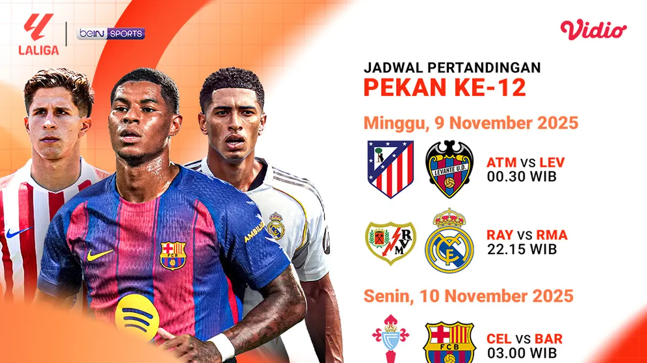 Jadwal LaLiga pekan ke-12 siaran langsung eksklusif di Vidio. (dok. vidio.com)