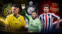 Kiri ke kanan: Justin Hubner, Maarten Paes, dan Nathan Tjoe-A-On, tiga pemain Timnas Indonesia yang merumput di Liga Belanda. (Chatgpt/Bola.com)