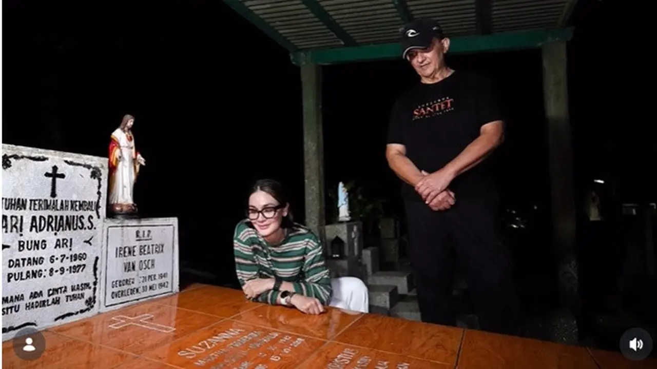 6 Potret Luna Maya Ziarah ke Makam Suzzanna Jelang Ramadan, Bawa Kabar Film Terbaru