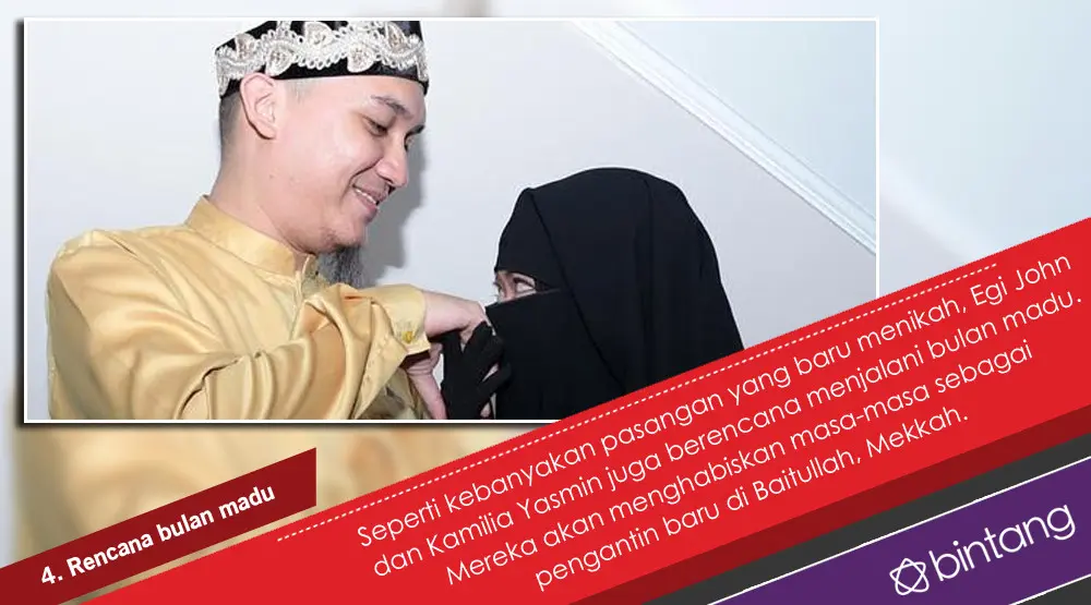 5 Fakta Pernikahan Egi John dan Wanita Bercadar, Kamilia Yasmin. (Foto: Deki Prayoga, Desain: Nurman Abdul Hakim/Bintang.com)
