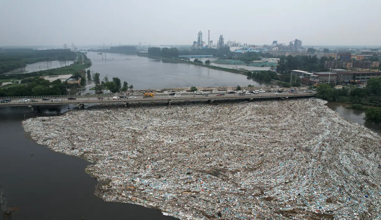 Operasi pembersihan sampah besar-besaran tengah dimulai setelah hujan yang mengakibat banjir besar di beberapa wilayah.  (AFP/Giok Gao)