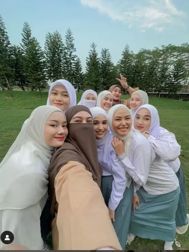 Perayaan ultah ke-29 Henny Rahman istri Alvin Faiz bersama selebgram hijabers (Foto: Instagram @wardahmaulina_)