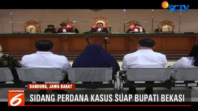 Sidang perdana dipimpin Ketua Majelis Hakim Tardi langsung memberi kesempatan Jaksa KPK untuk membacakan dakwaan terhadap terdakwa Bupati Neneng Hasanah Yasin dan empat pejabat Pemkab Bekasi.