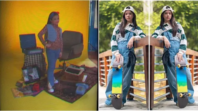 6 Beda Gaya Arsy Hermansyah Vs Safeea Ahmad di Pemotretan Kelas, Tampil Retro