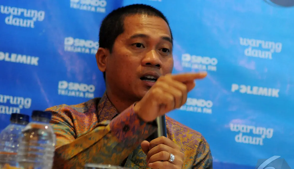 Wakil Sekjen PAN, Yandri Susanto berdiskusi dalam acara diskusi Polemik Bukan Parlemen Biasa, di Jakarta, Sabtu (11/10/2014) (Liputan6.com/Faisal R Syam)