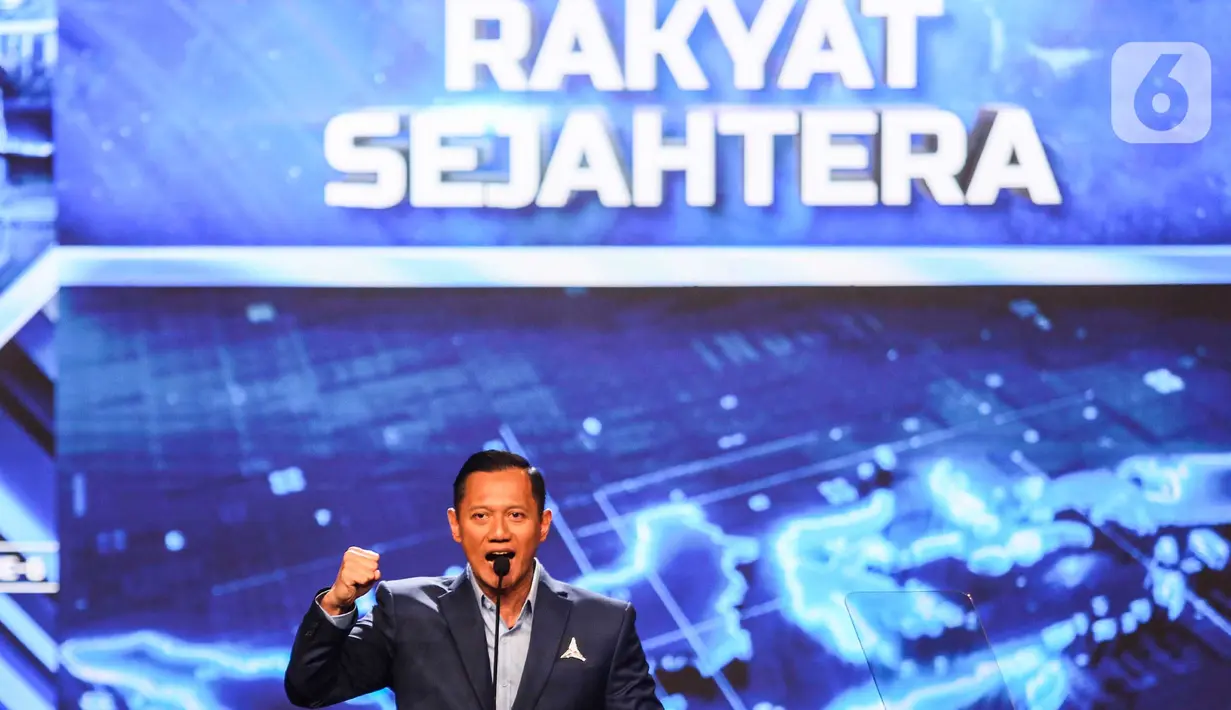 AHY memaparkan strategi Partai Demokrat apabila memenangkan kontestasi pada Pemilu 2024. (Liputan6.com/Angga Yuniar)