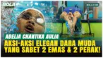 Aksi Adelia Chantika Aulia di Kejurnas Akuatik 2026 Jakarta tampil memukau dalam versi slow motion. Perenang 15 tahun ini meraih 2 emas, 2 perak, dan memecahkan rekor nasional, sekaligus jadi perenang terbaik KU 2.