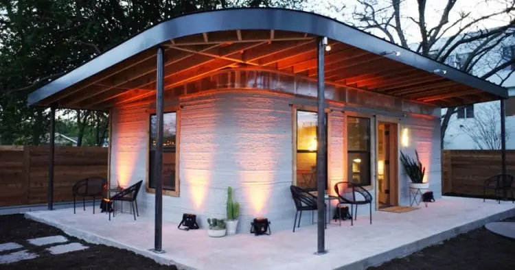 Rumah yang dibangun dengan teknologi 3D Printing. (Foto: Ufunk.net)