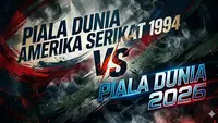 Ilustrasi Piala Dunia 1994, Piala Dunia 2026. (Foto by Gemini AI)