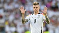 Di level klub, Kroos sudah lebih dulu pensiun setelah membawa Real Madrid menjuarai Liga Champions musim lalu. (AFP/Thomas Kienzle)