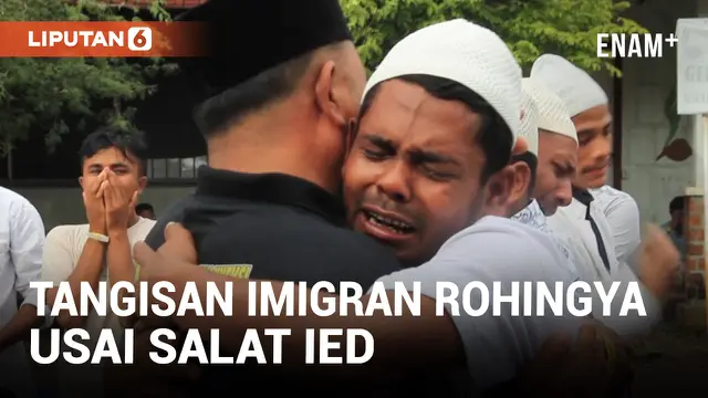 IMIGRAN ROHINGYA NANGIS HISTERIS USAI SALAT IED