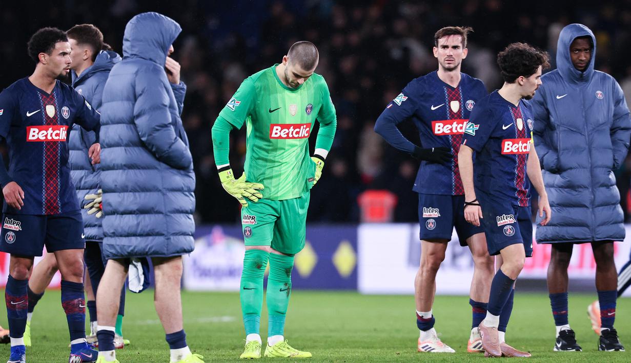 PSG tampil sangat dominan sepanjang laga dengan 25 tembakan, namun buruknya penyelesaian akhir dan penampilan gemilang kiper Paris FC membuat PSG gagal mencetak satu gol pun. (AFP/Anne-Christine Poujoulat)