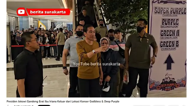 Jokowi pulang dari konser Deep Purple. (tangkapan layar YouTube/ berita surakarta).